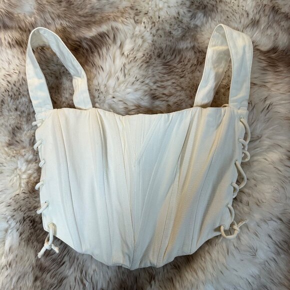 Danielle Guizio Classic Fitted Corset Vanilla Ice  Side Closure S - Picture 3 of 12